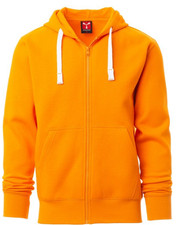 Mens Orange Zip Up Hoodie Full