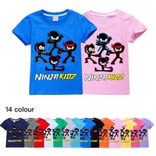 New Ninja Kidz Boys Girls Casual Short Sleeve 100% Cotton Kids T-Shirt Tops Gift