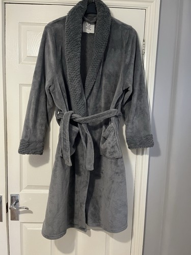 Ladies grey dressing gown - grey,