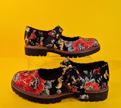 Floral velvet mary - floral, shoes
