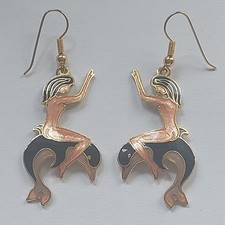 Sea Gems Enamel Mermaid & Dolphin Dangly Earrings