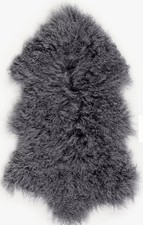 John Lewis Mongolian Sheepskin Rug In Grey