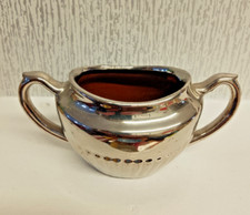 Silver Sugar Bowl G &S Ltd Albany &Harvey Pottery SILVOE Art Ware, LustreWare