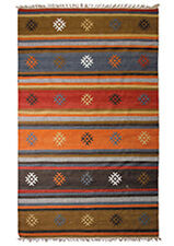 Kilim Rug Striped Wool Cotton