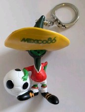 Vintage Pique Mexico 86 World Cup Mascot PVC Keyring Sport Billy 1984.