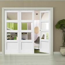 bifold doors composite shaker 3L 1 panel clear glass internal primed folding