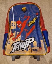 Disney Store Marvel Spiderman Thwip Wheeled Backpack Cabin Bag Suitcase Trolley