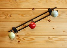 VINTAGE 41cm Mid Century Coat Hooks - French Metal Wall Decor Sputnik Ball Hooks