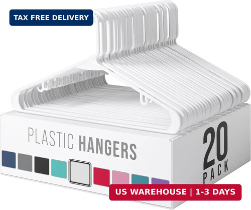 Plastic hangers pack white - hangers, 20