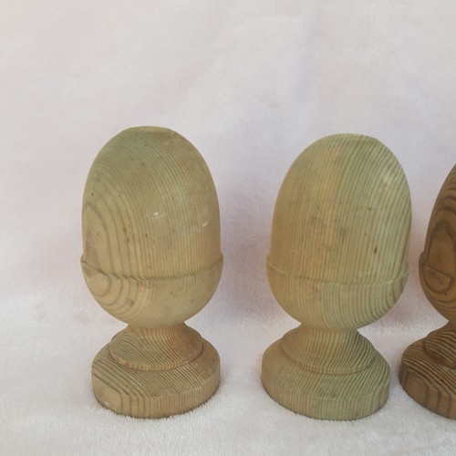 Treated wooden acorn - 4,