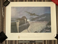 "Breaching the Eder" print by Simon Smith SIGNED 3 DAMBUSTERS on mission 617 Sqn