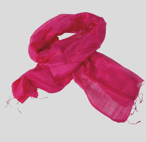 Shocking pink silk scarf s - silk, l/s
