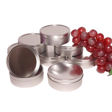 5x Empty Round Silver Metal