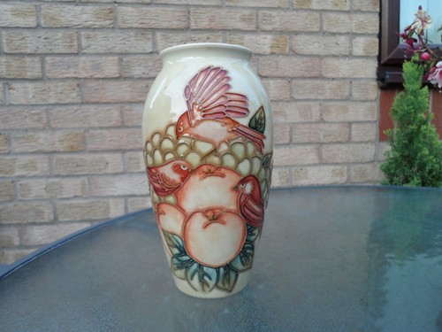 Moorcroft finch ochre pattern - moorcroft,