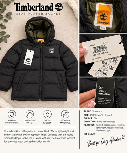 Timberland boys black hooded - black,