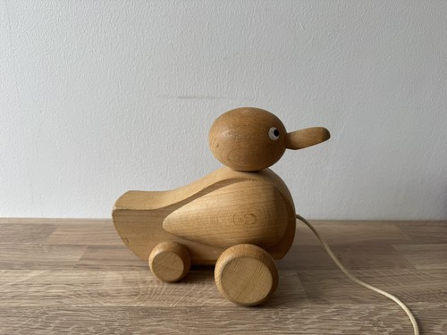 Vintage pull along wooden - pull,