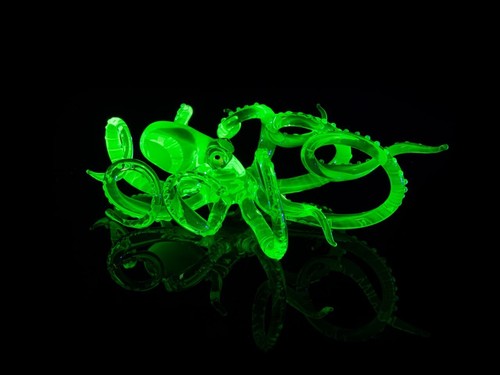 Uranium glass octopus pendant - uranium,