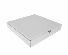 Takeaway Pizza Boxes - Plain Kraft/White Foldover E-Flute Design - 7'' 9'' 12''