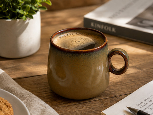 250ml brown ceramic - brown, mug