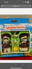 Sylvanian Families Bus Driver and Conductor Complete. Original Box. Stickers