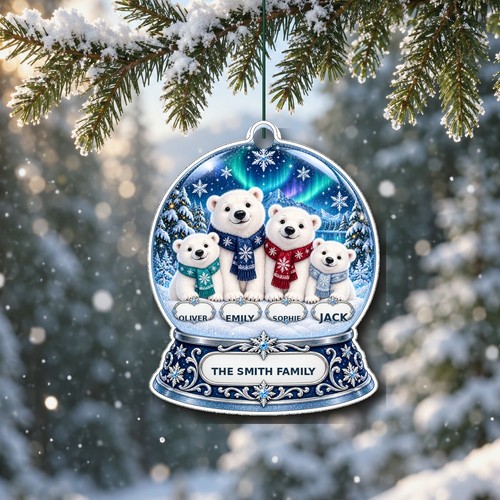 Personalised polar bear family - personalised,
