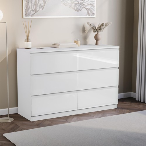 White gloss chest drawers - gloss,