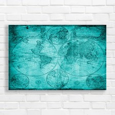 The Old Vintage Map Teal