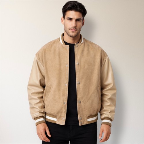 Tan suede bomber jacket faux - tan,