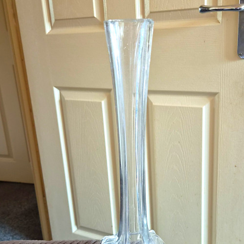 Unmarked clear glass - glass, fluted