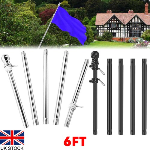84m 6ft telescopic flag pole - 1.84m/6ft,