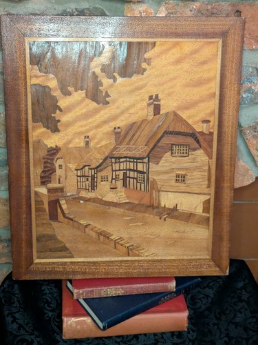 Vintage 1970s marquetry wood - 1970s,
