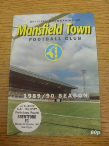 1989 mansfield town v - 09/12/1989,