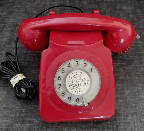 Vintage rotary dial red phone - dial,