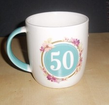 Century house birthday 50 drinking cup mug 3.5 inches tall Gift Anniversary