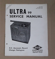 Ultra Model 99 AC Automatic Record Changer Radiogram  Service Manual 1936 -1025