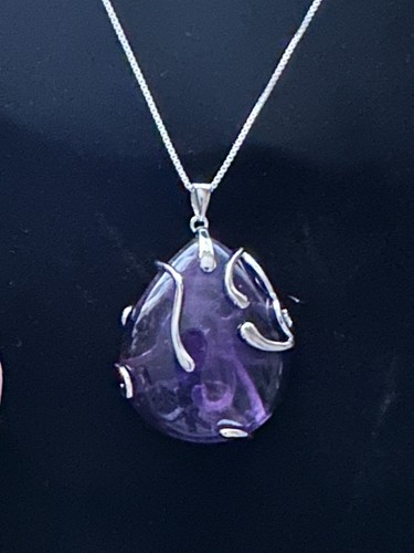 Amethyst pendant sterling - amethyst, pendant/sterling