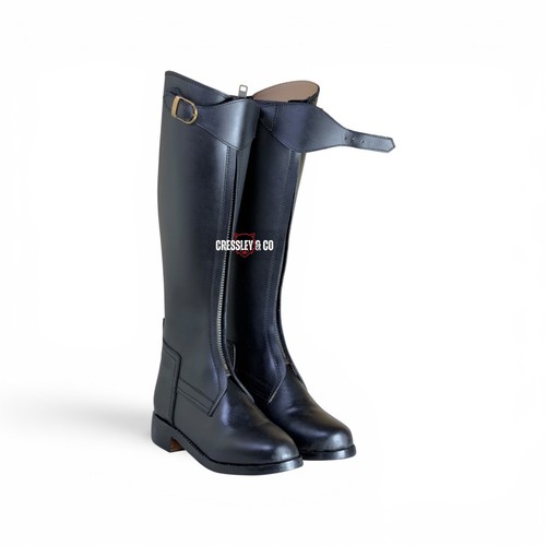Black polo riding boots - black, full