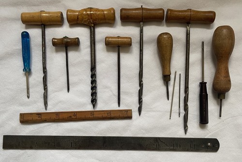 Vintage wooden handled auger - vintage,