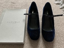 Carvela Velvet navy blue shoes