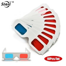10Pcs 3D TV 3D Glasses Cyan