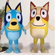 Blue dog mascot costume adult