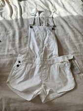 Denim Co. White short dungarees size 10 with tags #whiteshortdungarees
