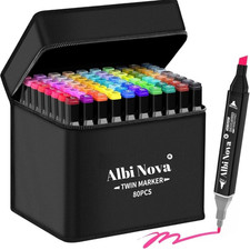80 Colours Dual tip Paint Pens Alcohol Markers Set DIY Crafts Making Art Drawing