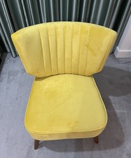 Dunelm Discontinued Eva Wingback Velvet  Chair - Mustard - Excellent Condition 
