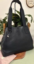 Radley London/large handbag shoulder classic work/ laptop Bag navy  leather vgc