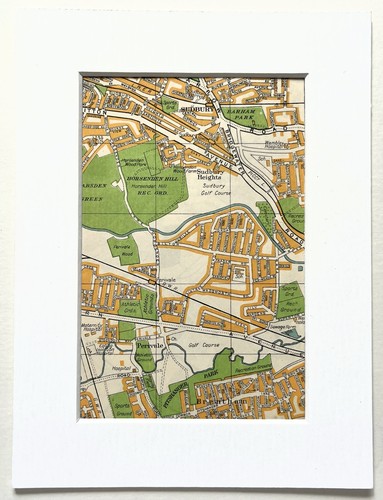 Antique 1939 london map - map,
