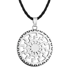 Black Sun Wheel Necklace