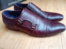 Gucinari Mahogany Leather Double Monk Strap Shoes Size UK 11 (46) Dust Bag 