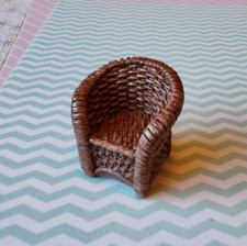 Rattan wicker style armchair chair 1:48th scale dolls house furniture UHA12