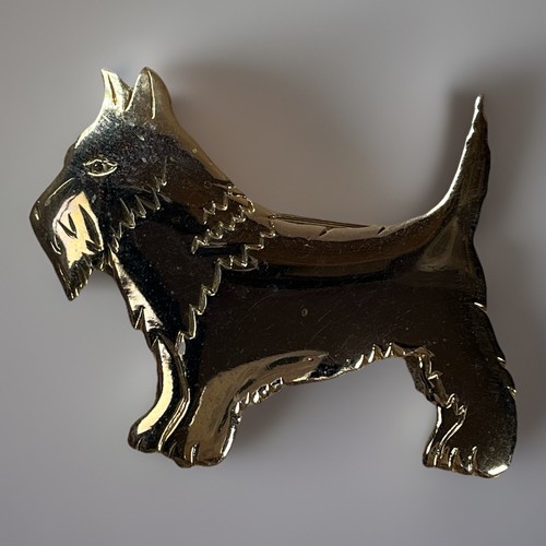 Vintage gold tone - scottie, dog